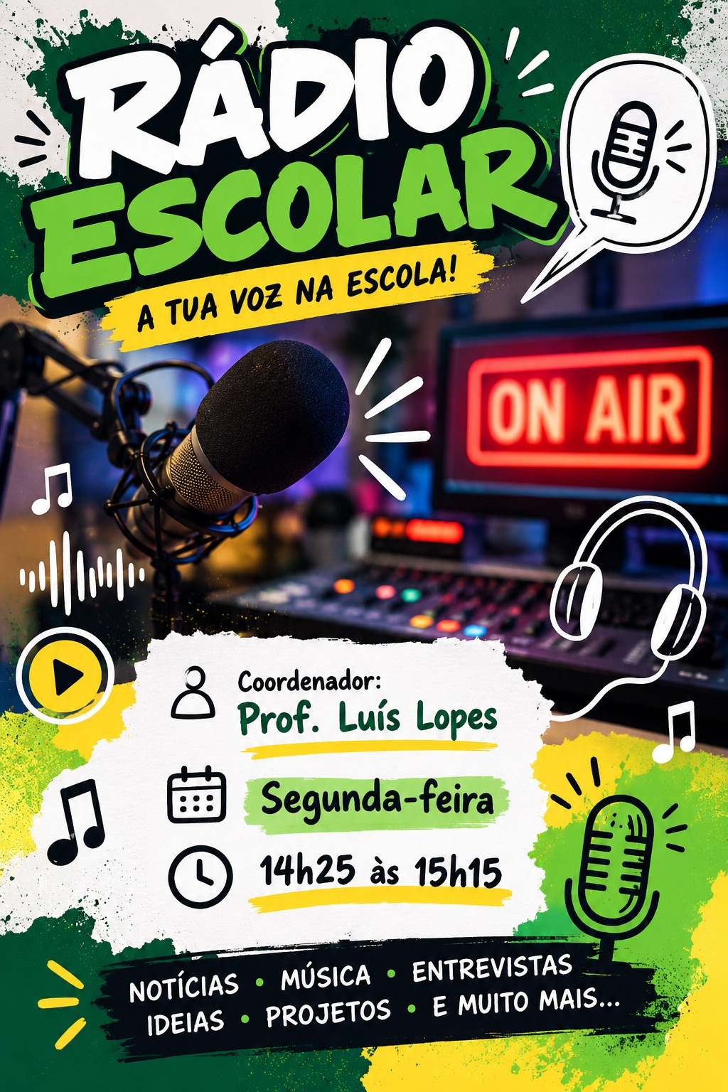 Cartaz da Rádio Escolar